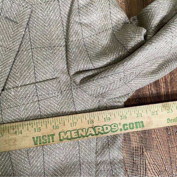 Burberry Tan Windowpane Check Wool Blazer Sports Coat 2 Button Mens 38R - Picture 4 of 9